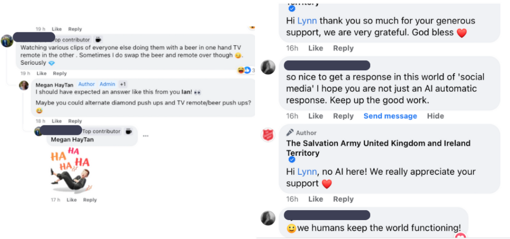 AI charity moderation