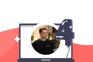 Image of a social media moderator and laptop and balloon for a blog about what it's like to work at Social AF