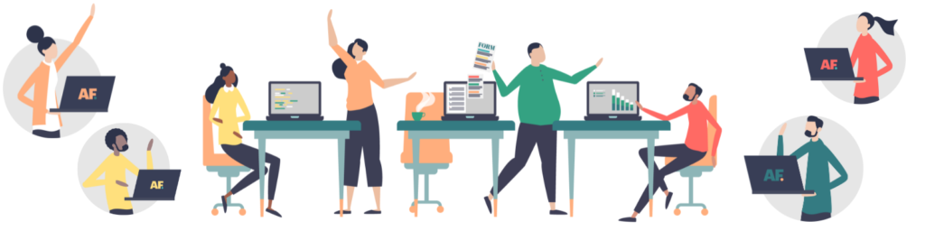 An image depicting a team working at Social AF