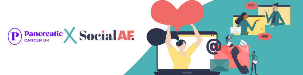 An image depicting Social AF's supporter experience services as part of their work with Pancreatic Cancer uk