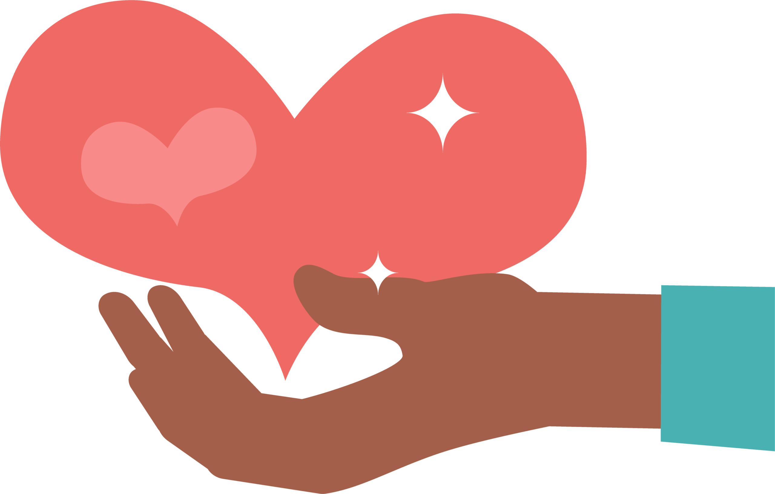 Vector illustration of hand holding a heart