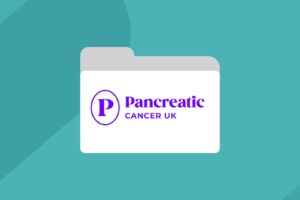 An image of Pancreatic cancer logo on top of a folder