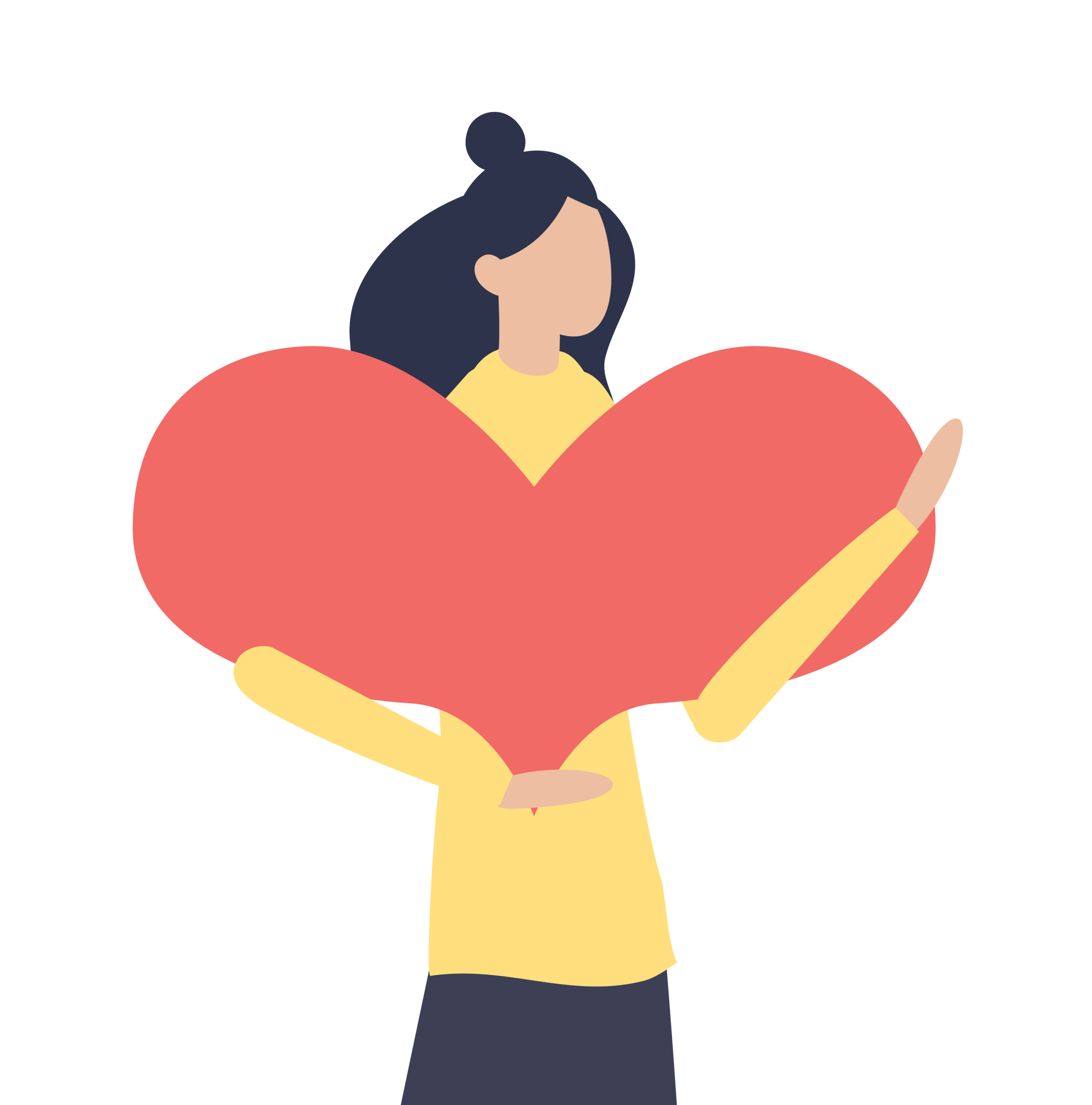 A woman holding a heart to depict our value of passion