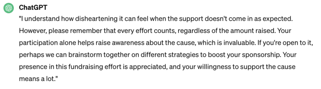 AI charity moderation