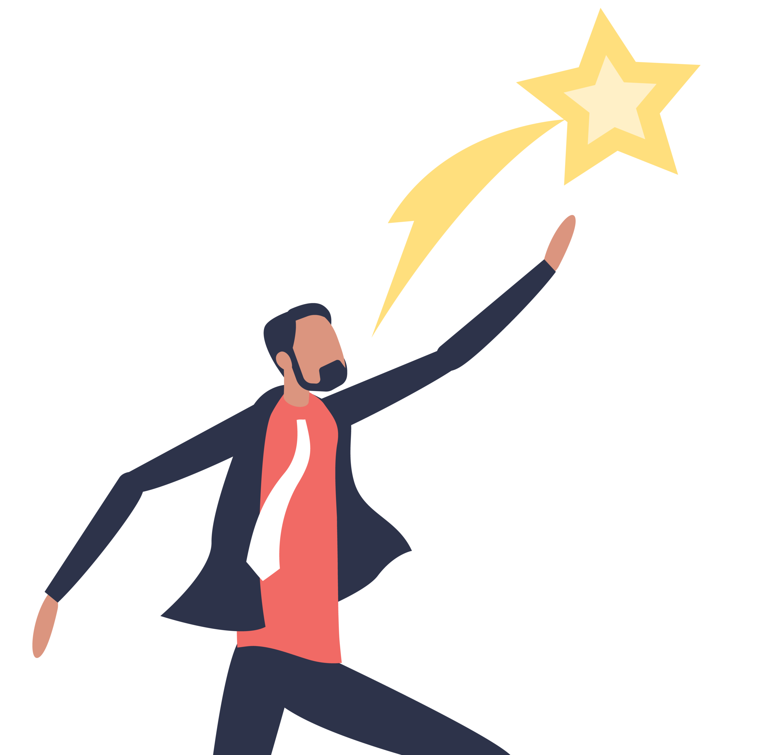 An image of a man chasing a shooting star