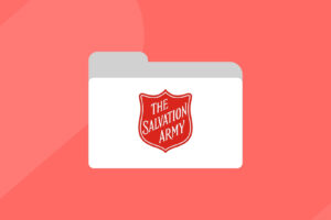 An image of Salvation army logo on for a case study about the social media moderation Social AF did for the charity