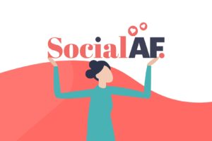 Vector image of woman holding Social AF logo