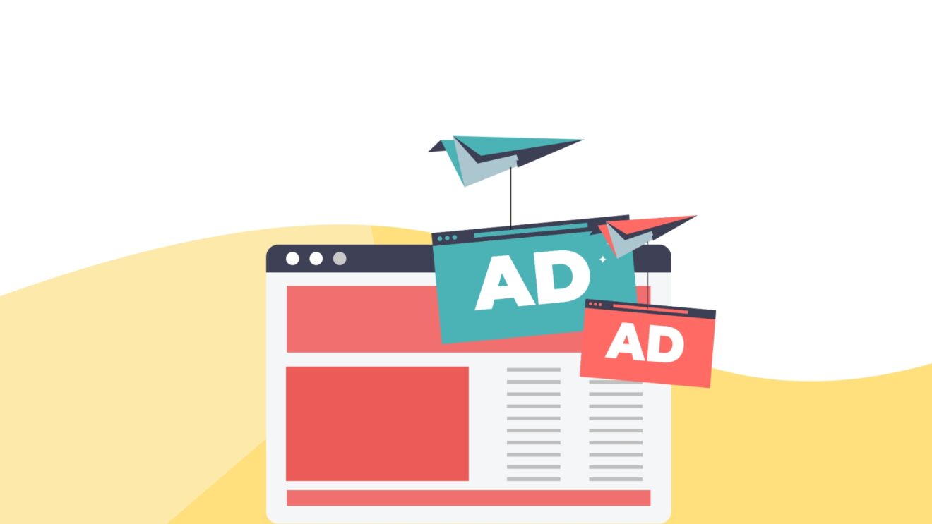 Vector image of AD screen for a blog called Moderating Virtual Challenge Ads is Important AF