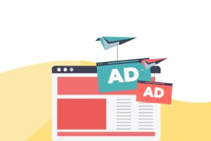 Vector image of AD screen for a blog called Moderating Virtual Challenge Ads is Important AF